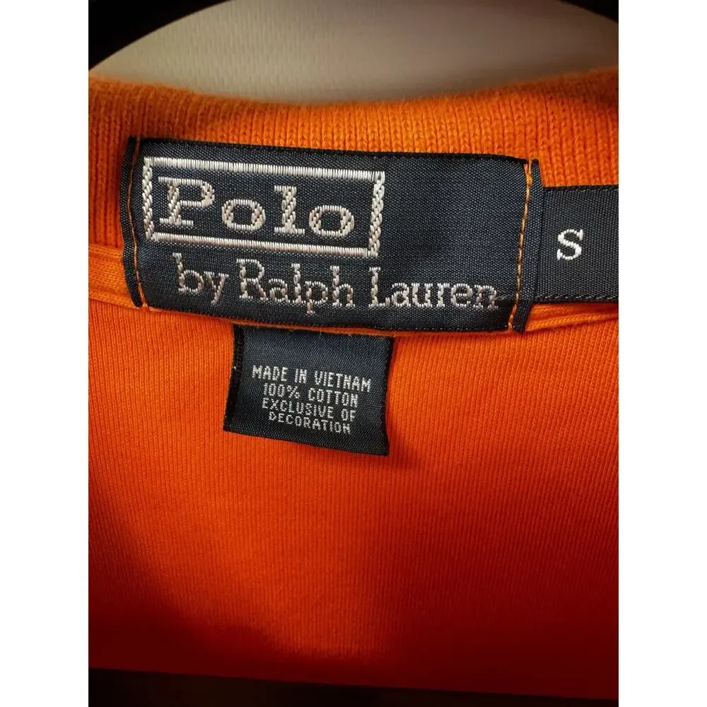 Polo Ralph Lauren Classic Fit Orange Polo Shirt Men’s Size S 100% Cotton